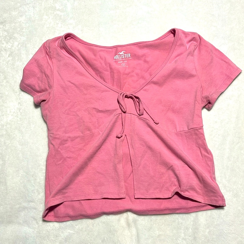 Hollister pink open front top